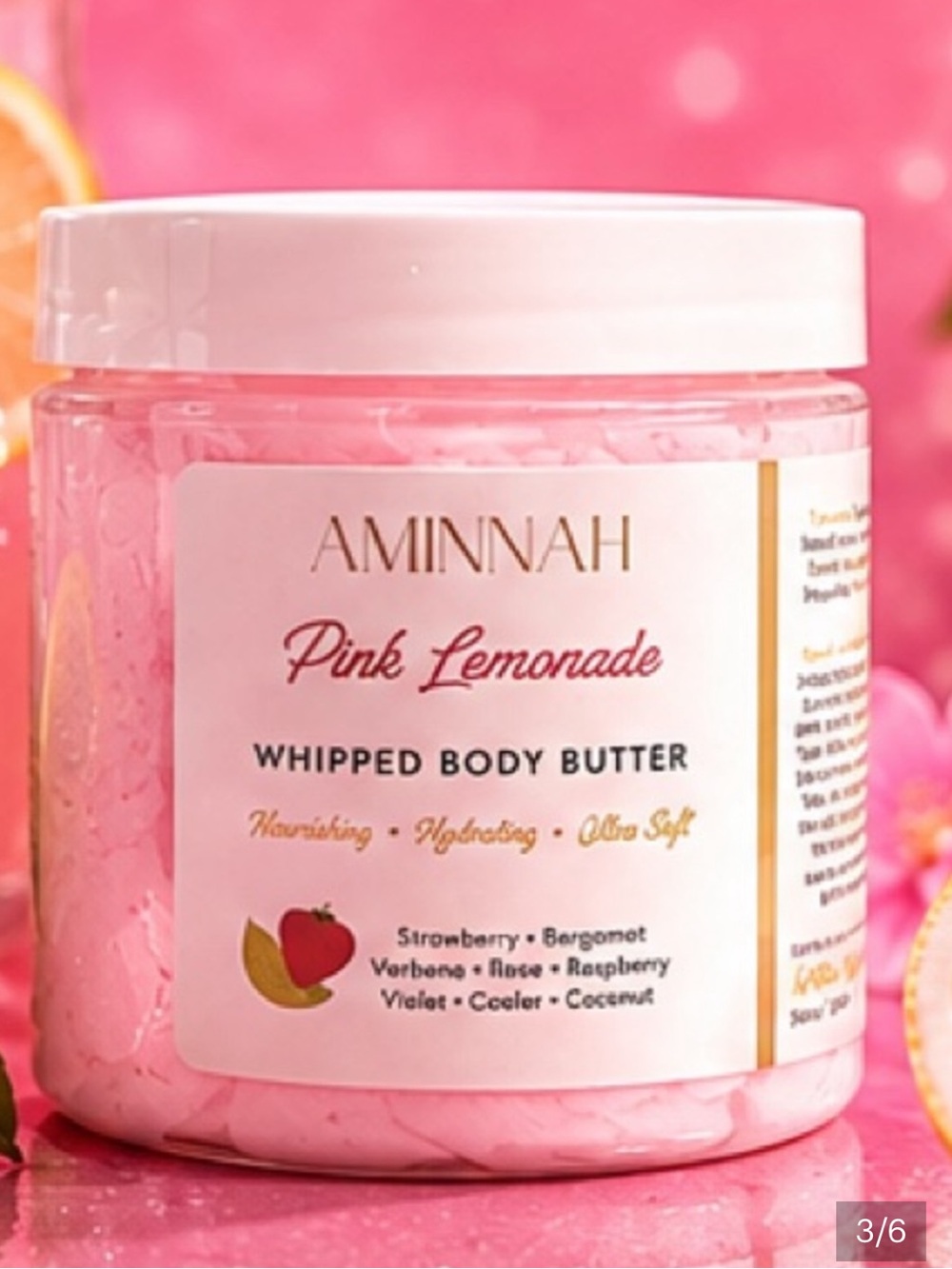 Aminnah Pink Lemonade Whipped Body Butter -New Scent!